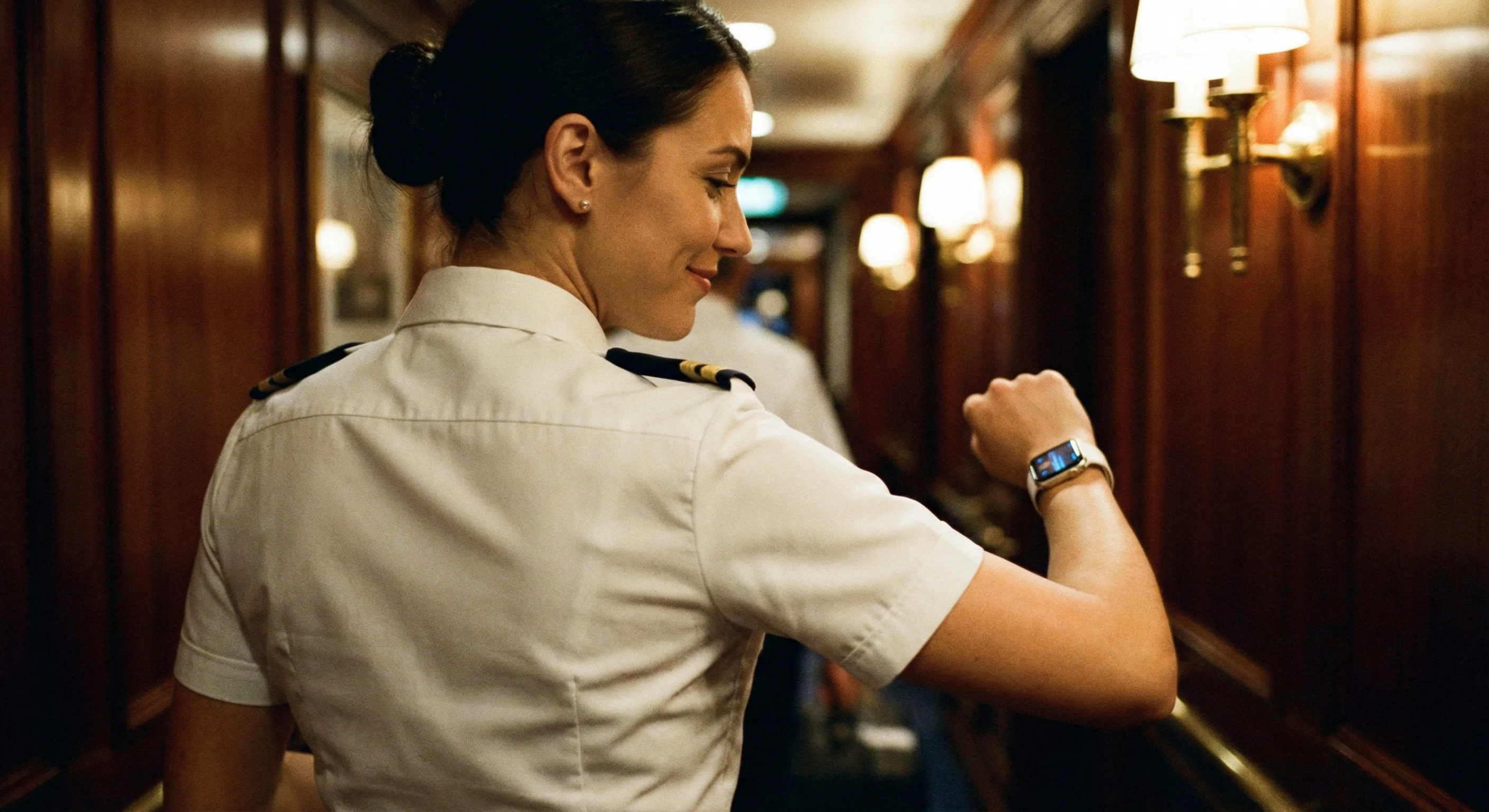 Crew member on yacht