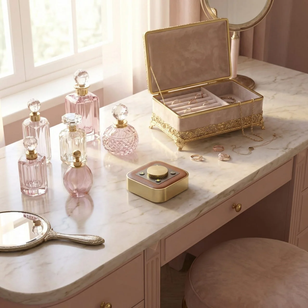 White-gloved hand pressing the OBEDIO button